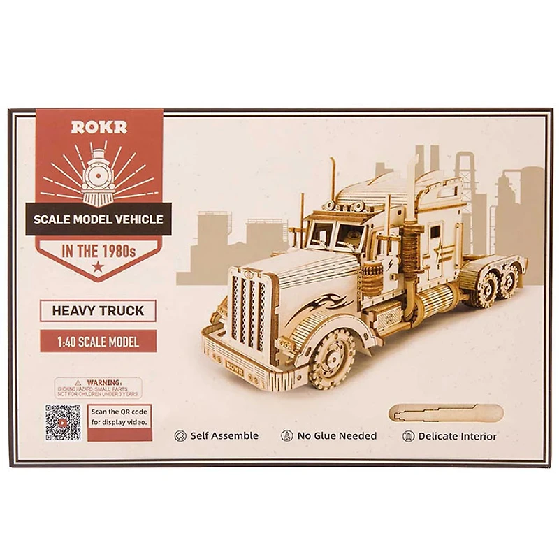 3D Wooden Puzzle Heavy Truck Model