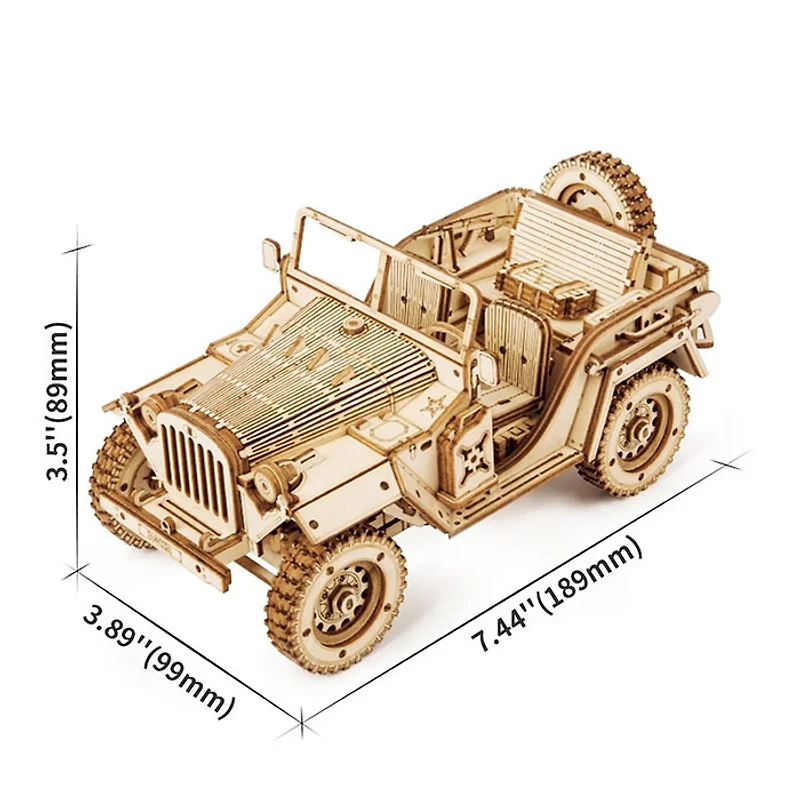 3D Wooden Puzzle – Army Jeep Model