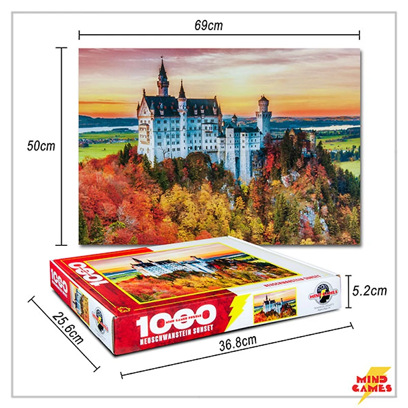 Neuschwanstein Sunset 1000 Pieces Jigsaw Puzzle