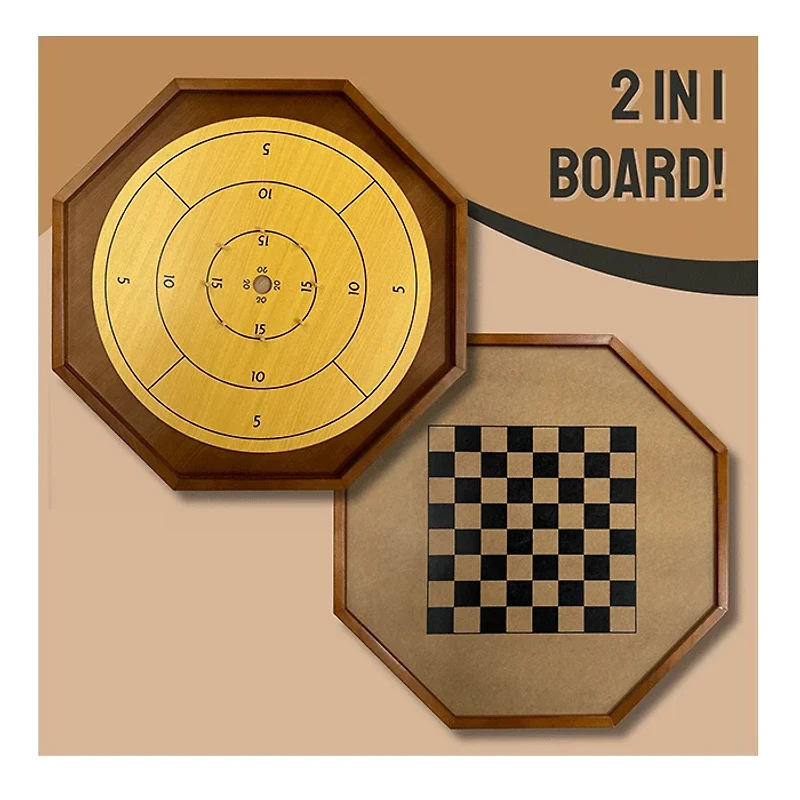 Tradeopia Crokinole 2 in 1 – Brown Wood Color