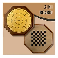Tradeopia Crokinole 2 in 1 – Brown Wood Color