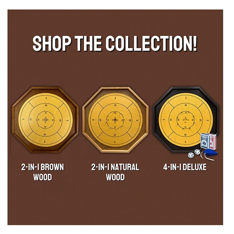 Tradeopia Crokinole 2 in 1 – Brown Wood Color