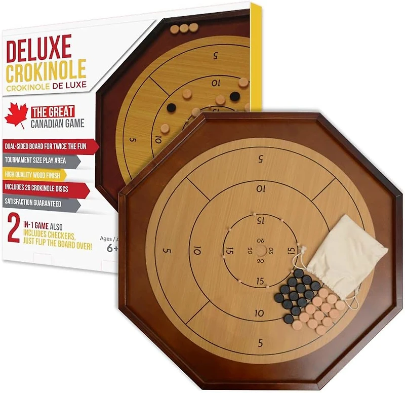 Tradeopia Crokinole 2 in 1 – Brown Wood Color