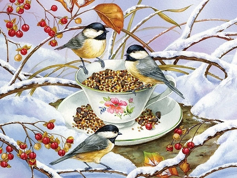 Chickadee Tea – Jigsaw Puzzle – 275 pcs
