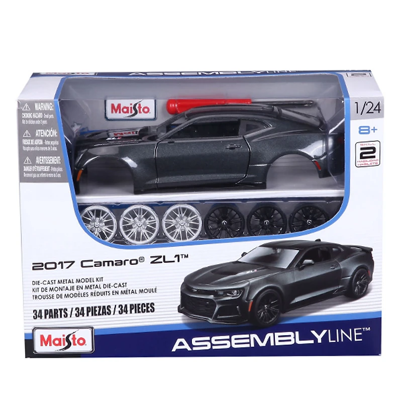 1:24 Scale Assembly Line 2017 Chevrolet Camaro Die-Cast Vehicle Black
