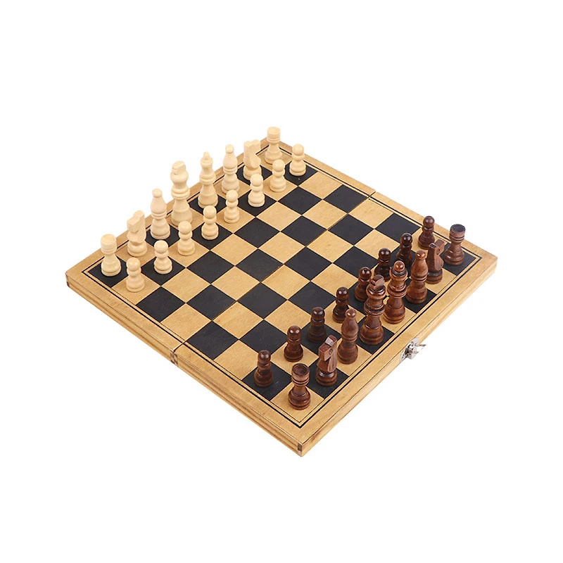 Chess Checkers Magnetic Bamboo Chess Set Family Game Set Chess Game