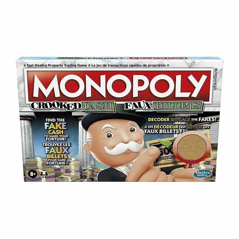 Hasbro Monopoly Crooked Cash Board Game for Families and Kids Ages 8 and Up