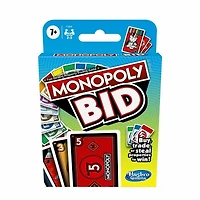 Monopoly Bid Game, Quick-Playing Card Game for 4 Players, Game for Families and Kids