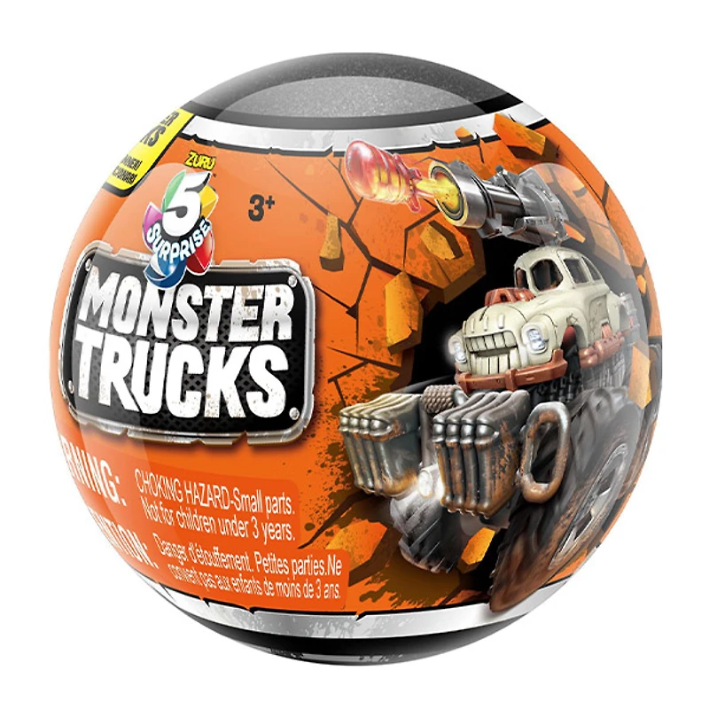 5 Surprise MONSTER TRUCKS Series 1(Colors and Styles may vary and will be picked randomly)
