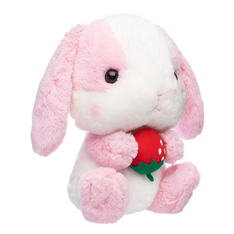 Amuse Bunny Milk-chan Pink Holding a Strawberry Plush