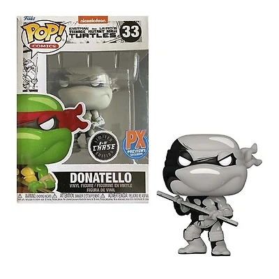 Funko Pop! Comics TMNT Donatello Black & White PX Previews Exclusive Chase Edition