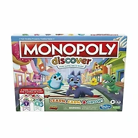 MONOPOLY Discover Board Game for Kids Ages 4+, Fun Game for Families, 2-Sided Gameboard,