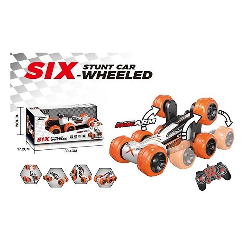 Remote Control – 6 Wheeled Stunt Car Black 2.4G
