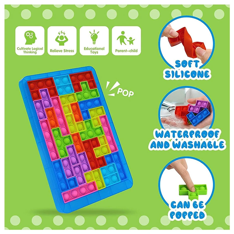 Tambee Silicone Building Block Puzzle Blue