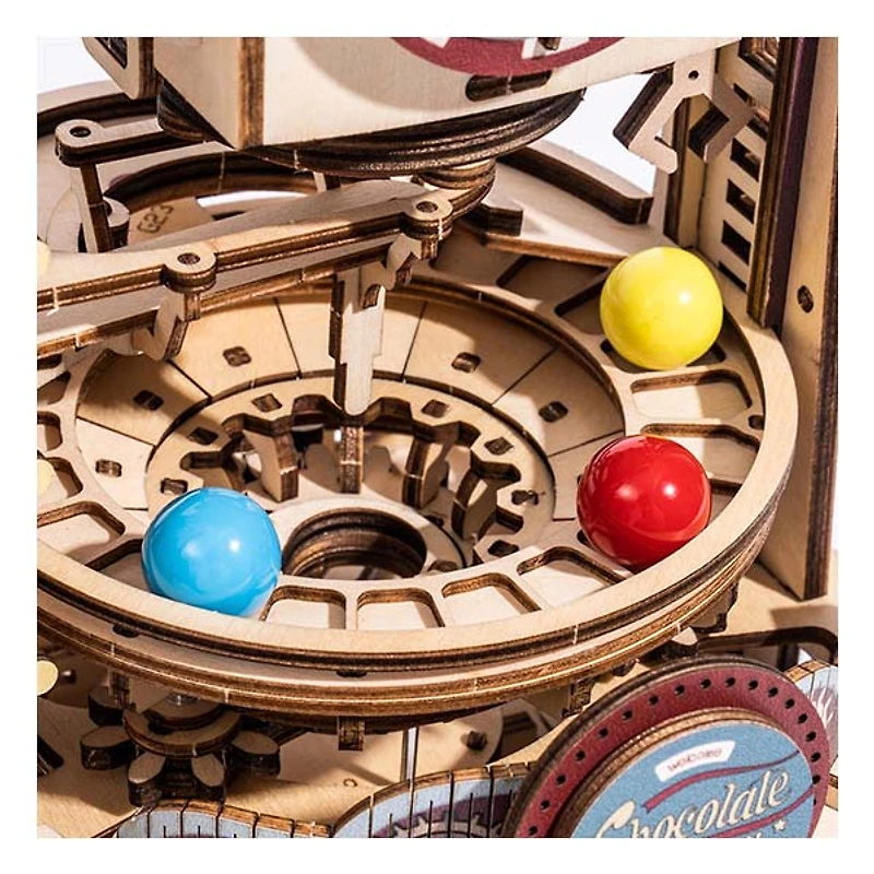 3D Wooden Puzzle Chocolate Factory Marble Run Display