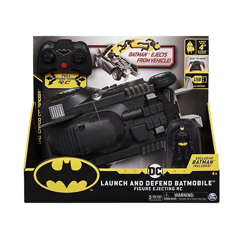 Batman Launch And Defend Batmobile Remote Control Vehicle With Exclusive 4-Inch
