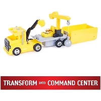 PAW Patrol, Rubble 2 in 1 Transforming X-Treme Truck with Excavator Toy, Crane Toy, Lights and Sounds