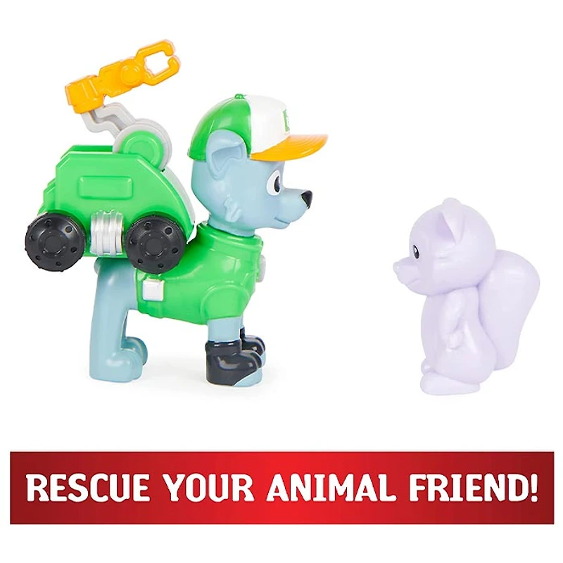 Paw Patrol, Big Truck Pups Rocky Action Figure with Clip-on Rescue Drone