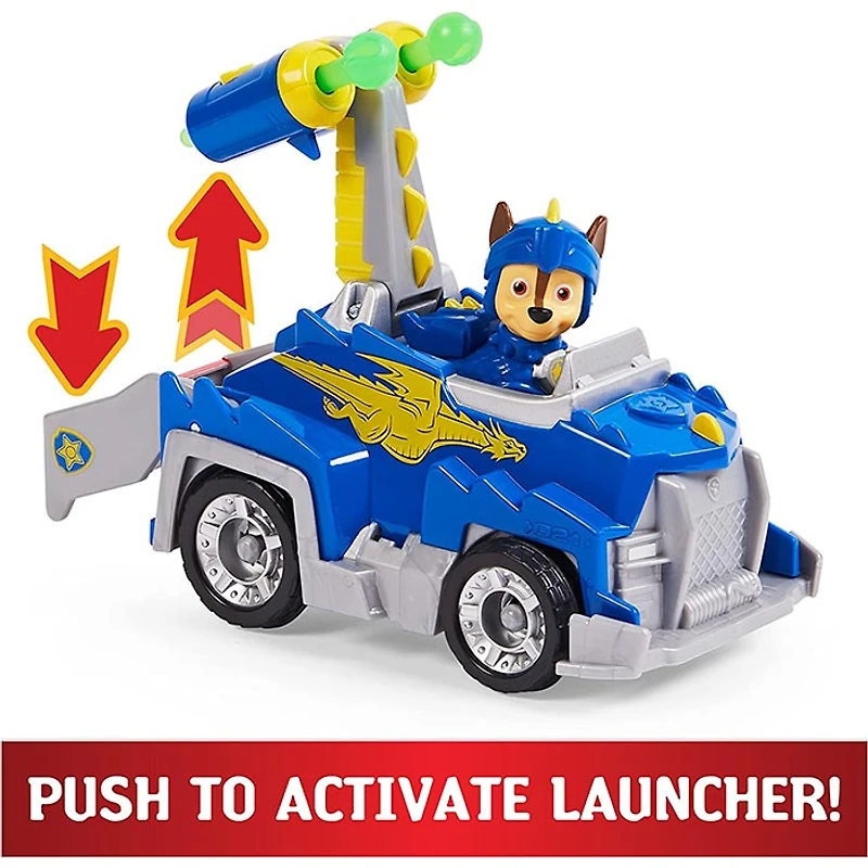 PAW Patrol, Rescue Knights Chase Transforming Toy Car with Collectible Action Figure