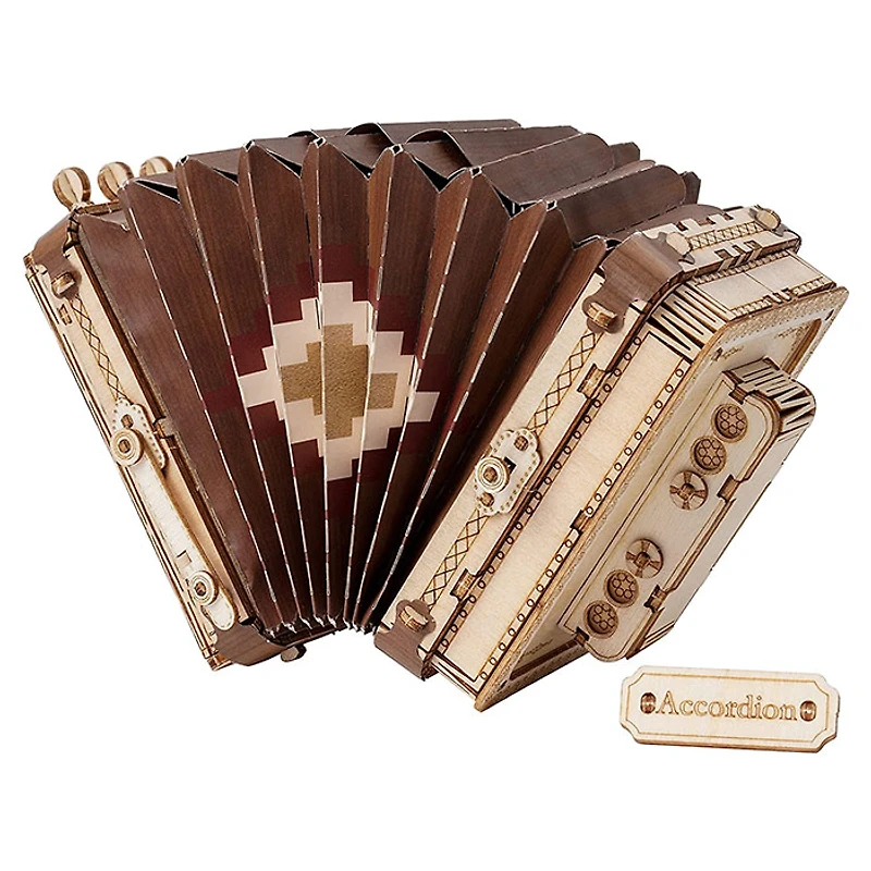 Rolife 3D Wooden Puzzle Accordion Musical DIY Decor