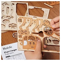 Rolfie 3D Wooden Puzzle Classic Carriage DIY Model Kits Decor