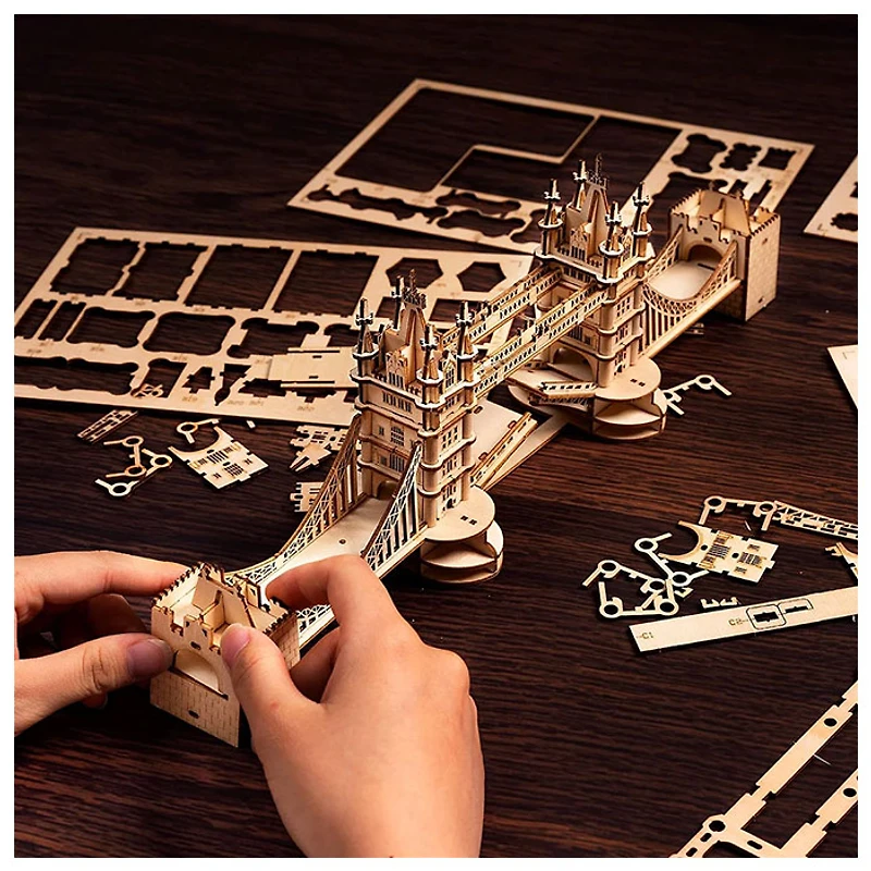Rolife 3D Wooden Puzzle Tower Bridge With Lights Architecture