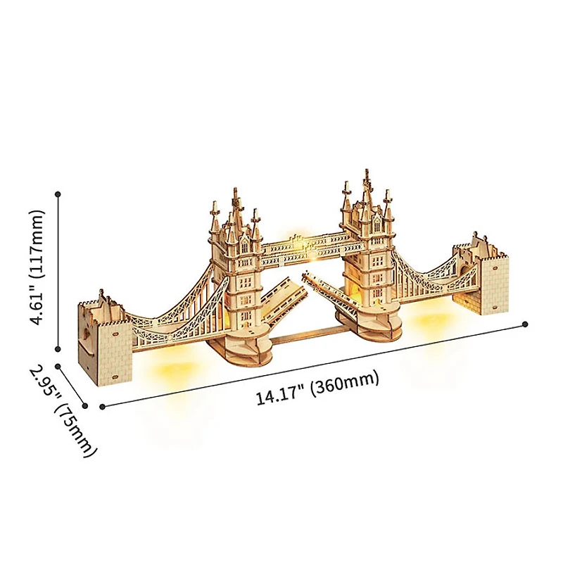 Rolife 3D Wooden Puzzle Tower Bridge With Lights Architecture