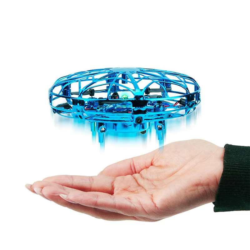 Hover UFO Drone – Hand-Controlled Mini Quadcopter with LED Lights (Assorted Colors and Styles)