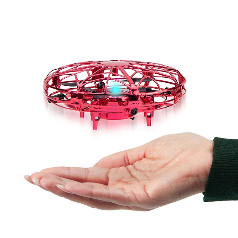 Hover UFO Drone – Hand-Controlled Mini Quadcopter with LED Lights (Assorted Colors and Styles)