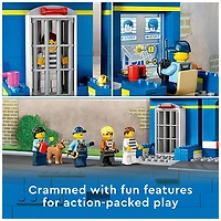LEGO City Police Station Chase, Playset with Car Toy and Motorbike, Breakout Jail