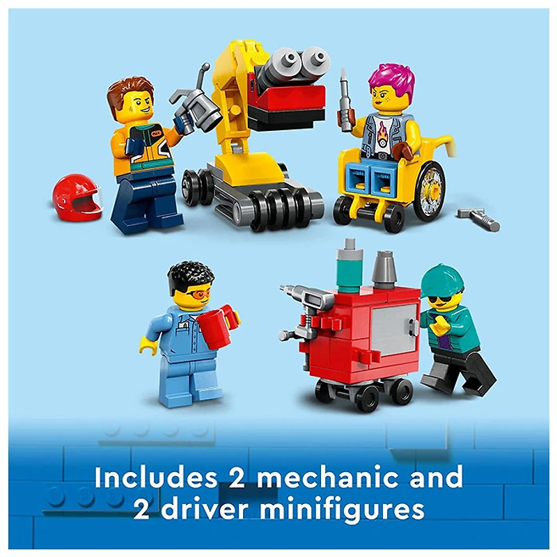 LEGO City Custom Car Garage, Toy Set with 2 Customizable Cars, Mechanic Workshop