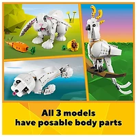 LEGO Creator 3in1 White Rabbit Animal Toy Building Set, Easter Bunny to Seal and Parrot