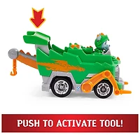 Paw Patrol, Rescue Knights Rocky Transforming Toy Car with Collectible Action Figure
