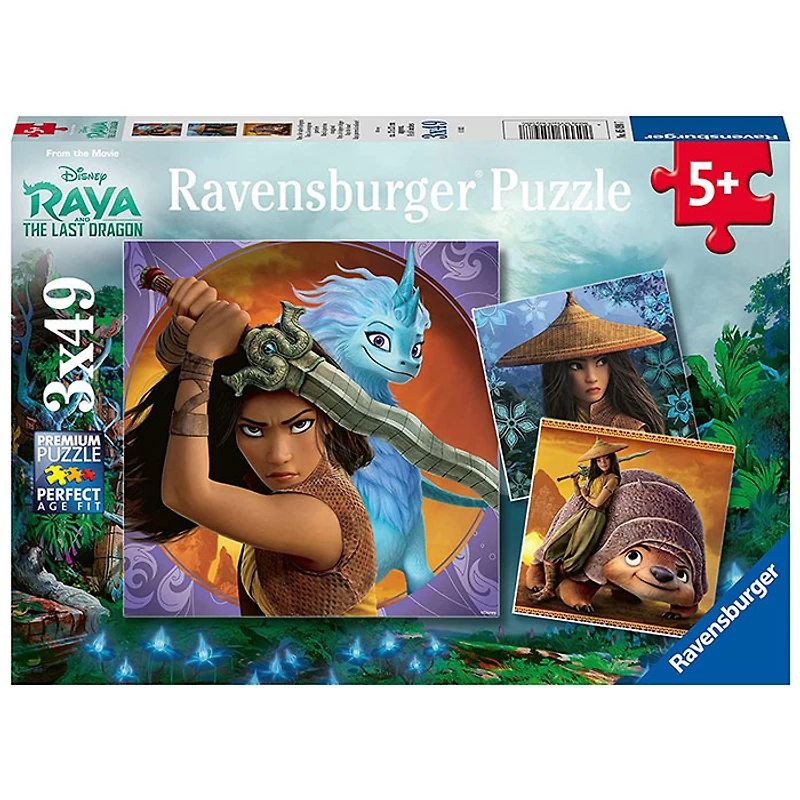 Ravensburger Disney Raya and The Last Dragon 3 x 49 Piece Puzzle