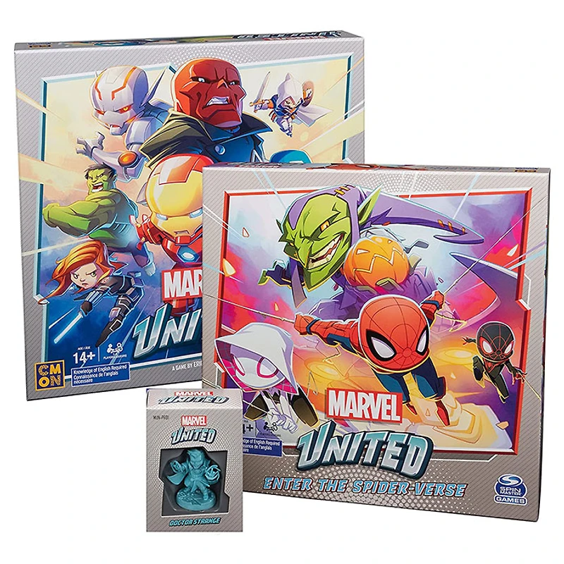 Marvel United: Superhero Card Strategy Game with Spiderman and Dr. Strange Expansion – Comic Bundle