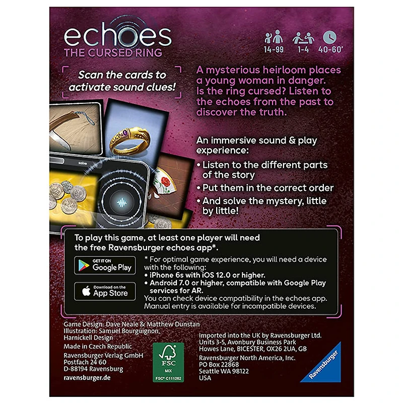 Ravensburger Echoes The Cursed Ring Audio Murder Mystery Game