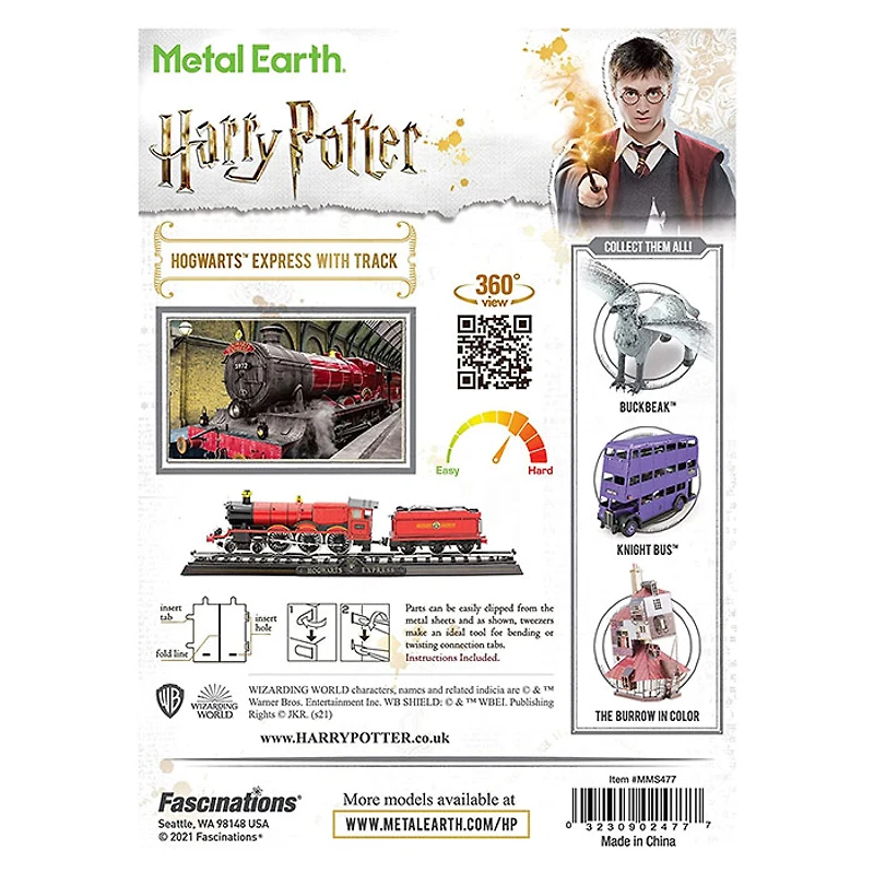 Metal Earth Harry Potter Hogwarts Express with Track 3D Metal Model Kit Fascinations