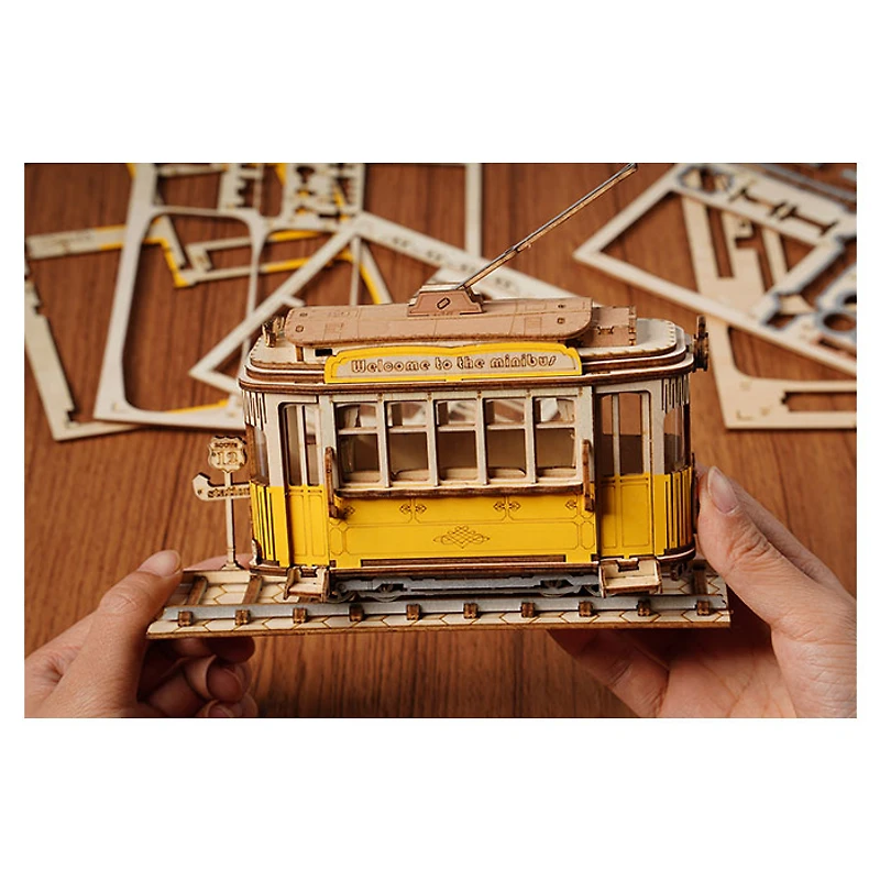 Rolife Tram Car Model DIY 3D Wooden Puzzle – 145 PCS