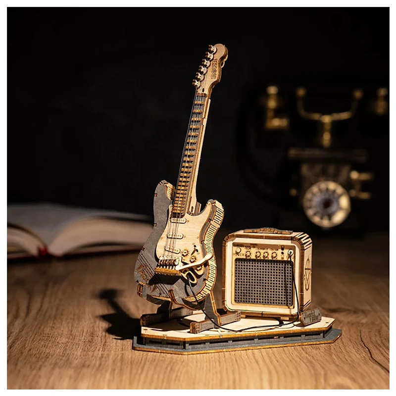 ROKR Electric Guitar Model 3D Wooden Puzzle – 140 PCS