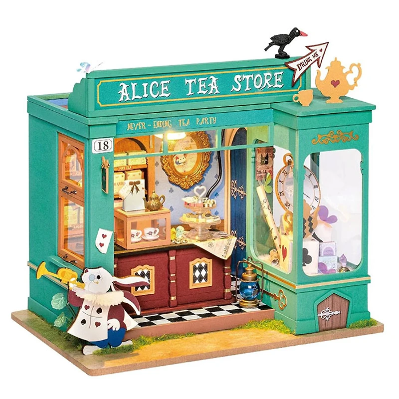 Rolife Alice’s Tea Store DIY Miniature House Kit – 136 PCS