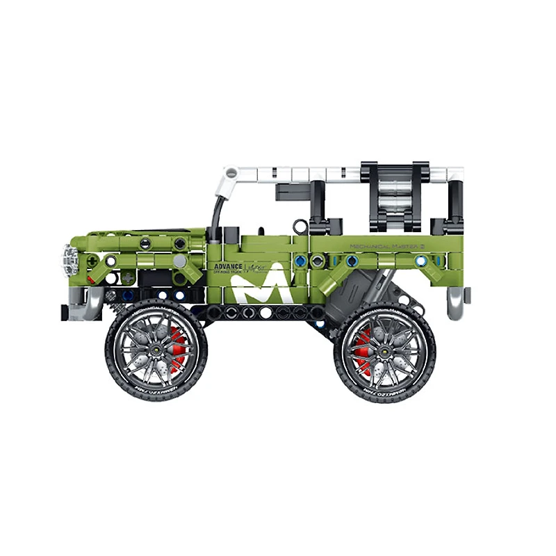 Pull Back Block Kit Off Roader with Shock Absorber – 474 Pieces