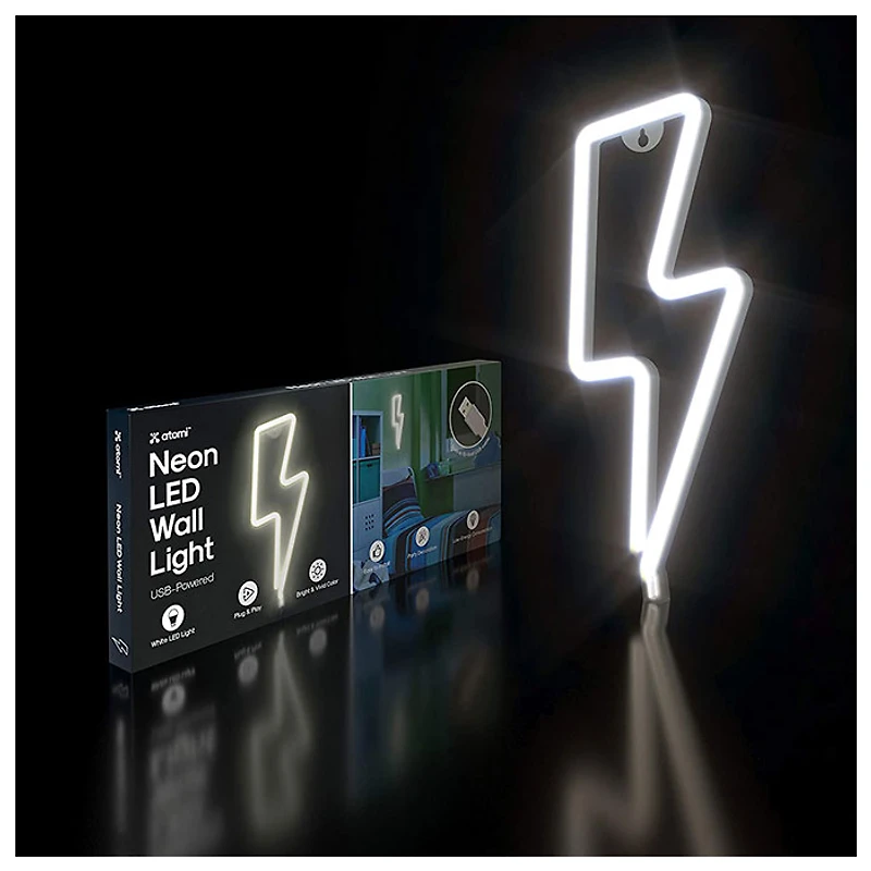 Atomi Smart Neon LED Light I Decorative Wall Art – Bolt White