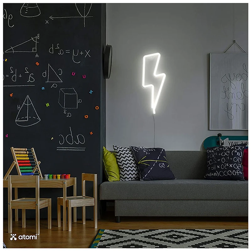 Atomi Smart Neon LED Light I Decorative Wall Art – Bolt White