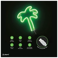 Atomi Smart Neon LED Light I Decorative Wall Art – Green Palm Tree