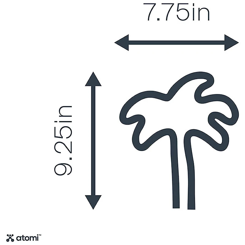 Atomi Smart Neon LED Light I Decorative Wall Art – Green Palm Tree
