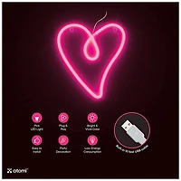 Pink Retro Heart Atomi Smart Neon LED Light Decorative Wall Art