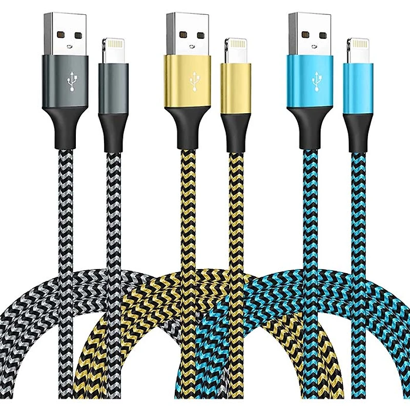 Cable Charge USB to Lightning Neon 10ft Assorted (Random Pick)