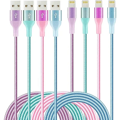 Cable Charge USB to Lightning Neon 10ft Assorted (Random Pick)