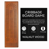 Cribbage Board Solid Walnut Wood