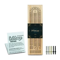 Cribbage Board Solid Natural Wood
